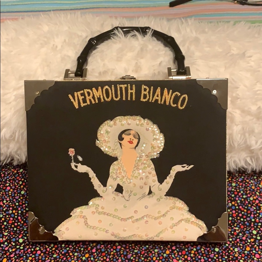 Cigar Box Purse with Sequin Scene.